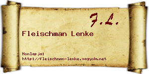 Fleischman Lenke névjegykártya